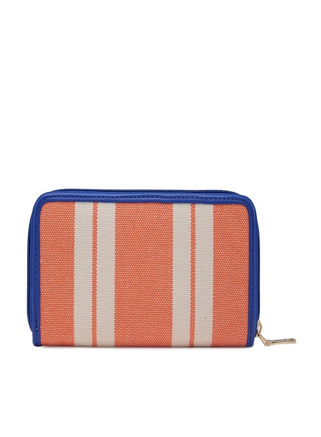 كابريس محفظة كابريس ديكسي النسائية بسحاب دائري | محفظة أنيقة من البولي يوريثان مع زر وسحاب للإغلاق | فتحات متعددة للبطاقات وجيب رئيسي واحد | تصميم أنيق للمناسبات غير الرسمية والخاصة (برتقالي) - Image 2